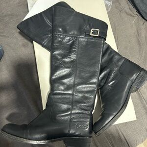 Coach Black Leather Riding Boots